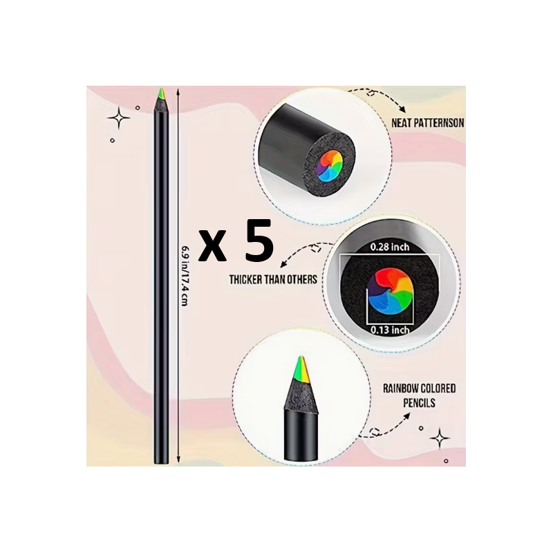 5 Crayons multicolores