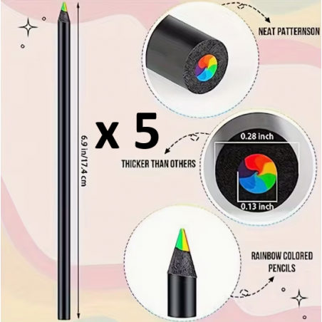 5 Crayons multicolores